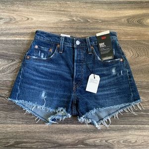 Levi's 501 premium high rise denim shorts NWT size 25,28